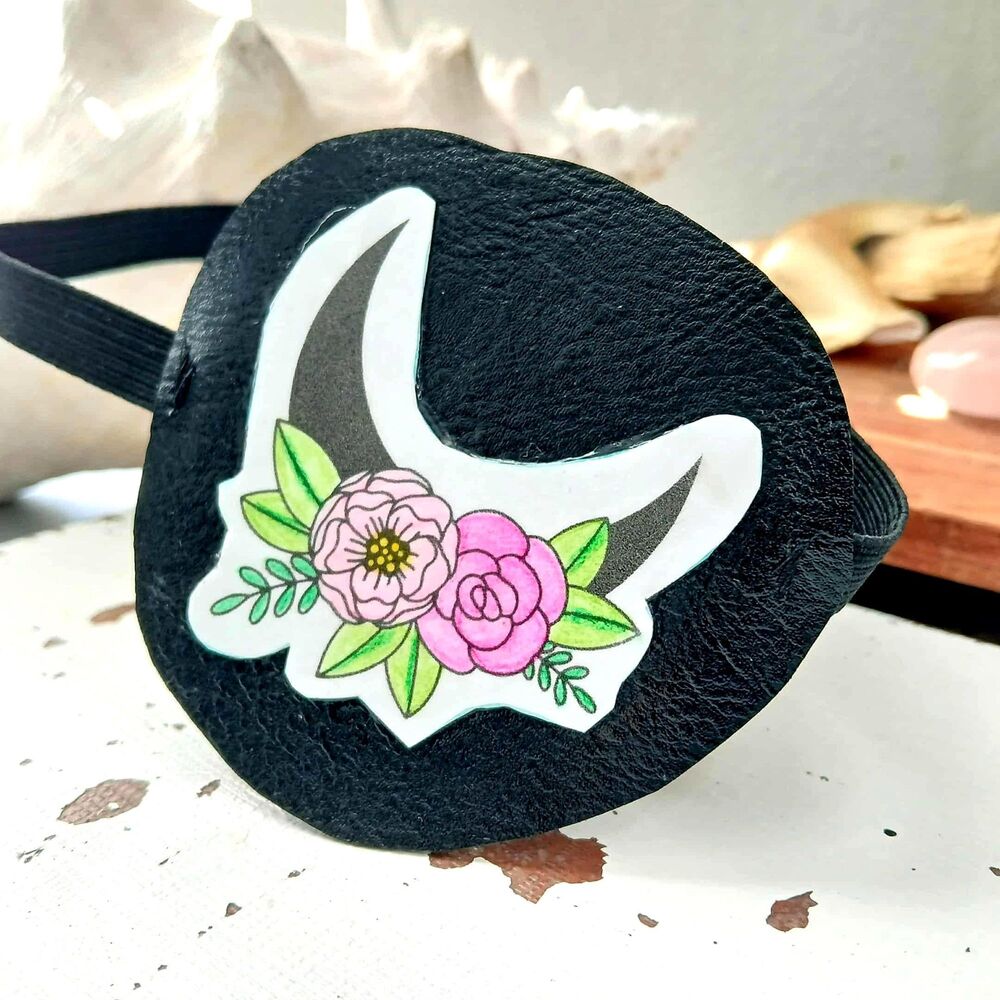 Floral Moon Eye Patch, Adjustable Vision Accessory, Ocular Aid Costume Accessory